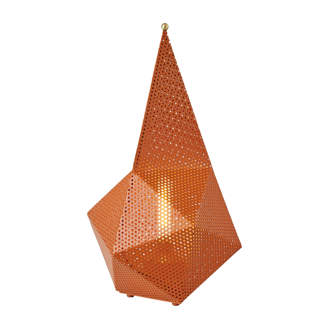 Lampe portable en métal perforé orange 18x18x36cm Bagdad - Gubi