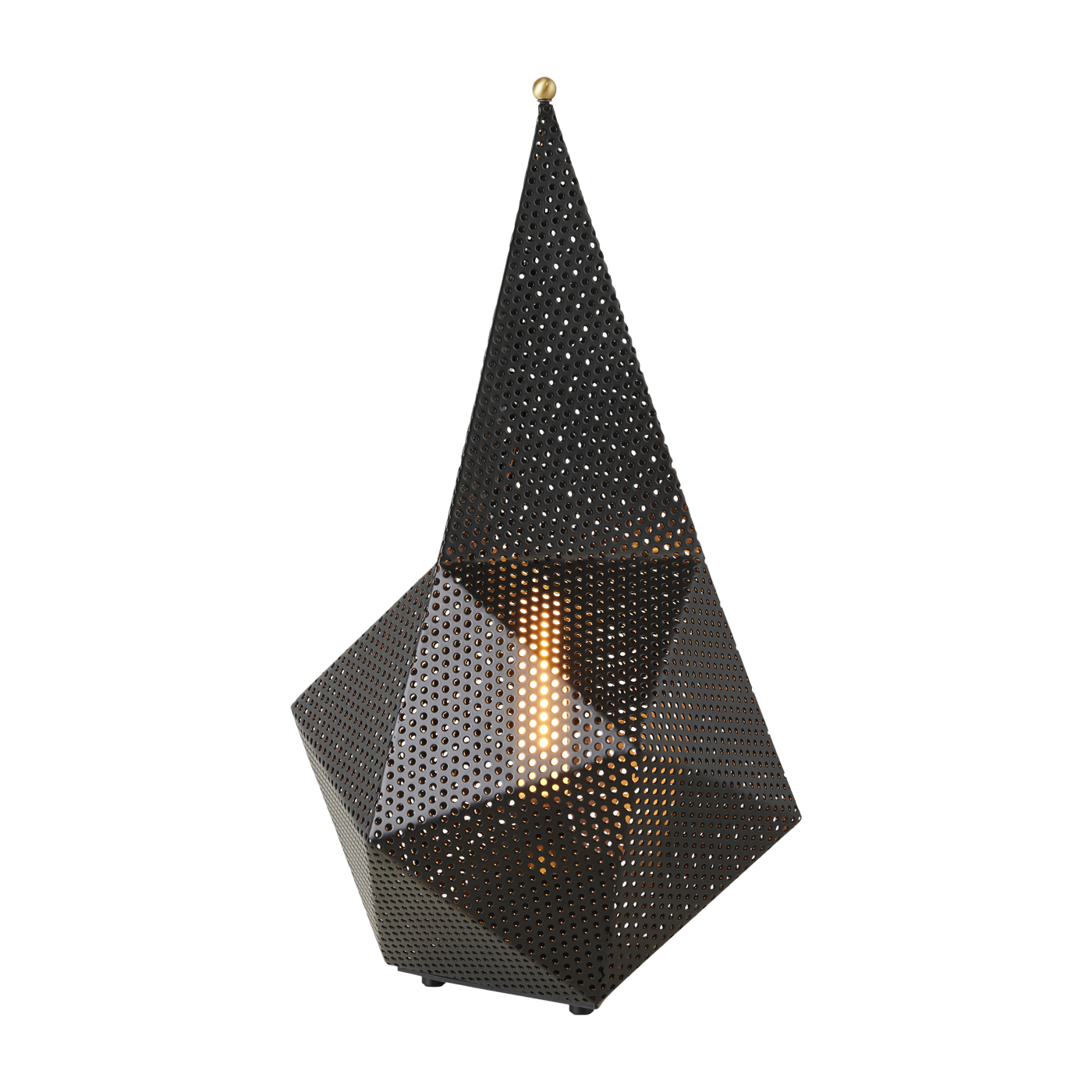 Lampe portable en métal perforé noir 18x18x36cm Bagdad - Gubi