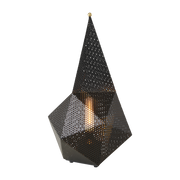 Lampada portatile Bagdad in metallo nero traforato 18x18x36cm - Gubi