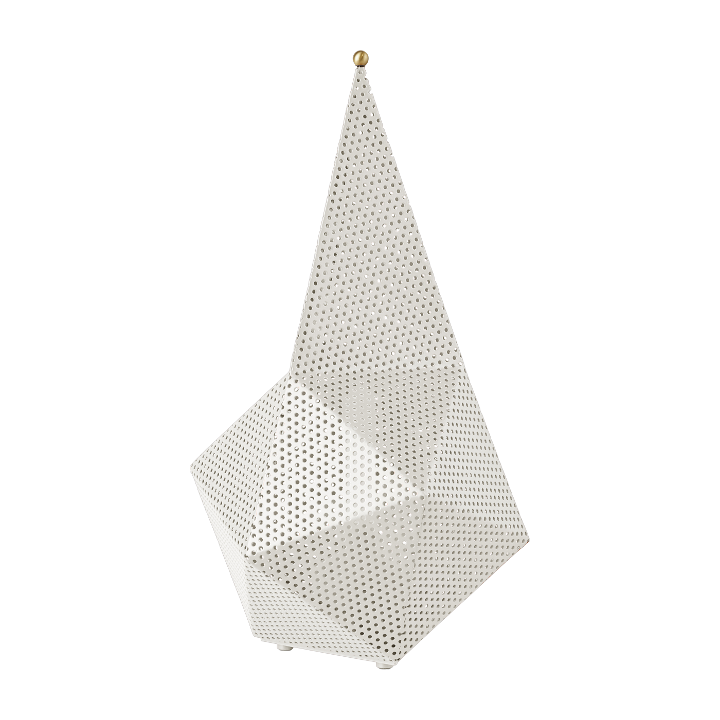 Lampe portable en métal perforé blanc 18x18x36cm Bagdad - Gubi