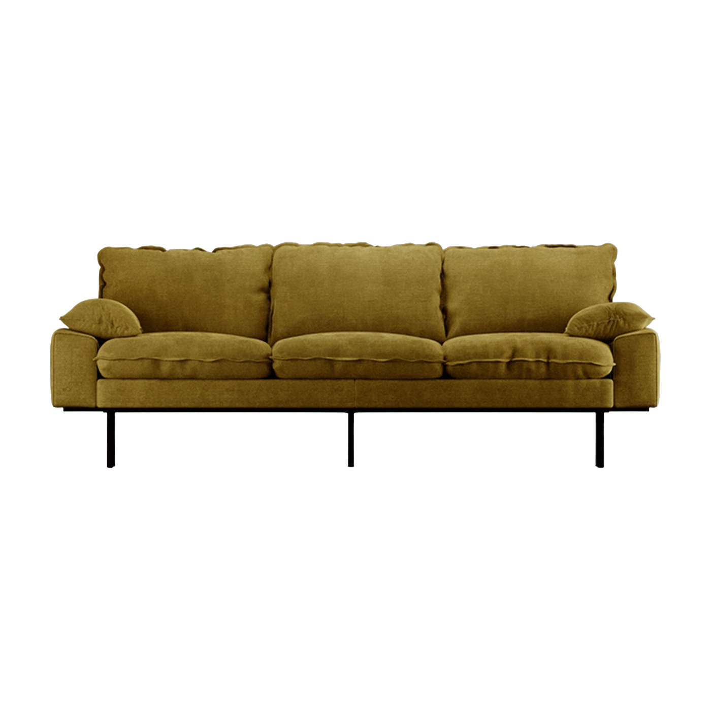 3-seater sofa in olive velvet Retro - HKliving