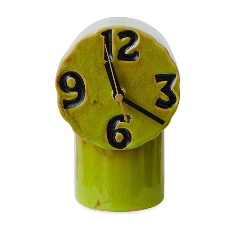 Horloge rétro en céramique olive 17,5cm - HKLIVING