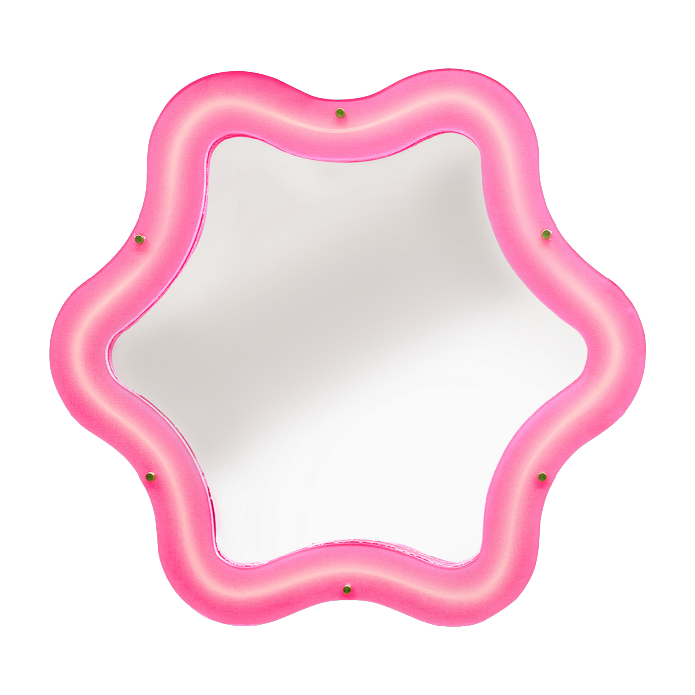Espejo con luz led en acrílico y cristal rosa 85, 5x77, 5cm Supercurve - Seletti