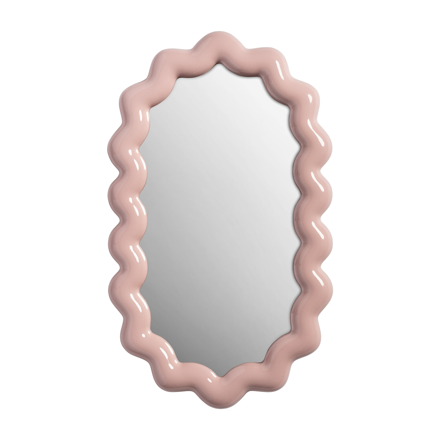 Pink polyresin mirror 52. 5x31. 5x3cm Zigzag - &Klevering