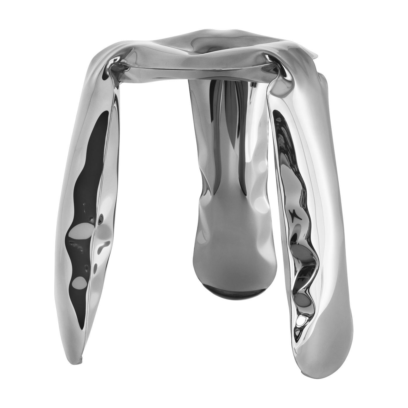Hocker aus poliertem Edelstahl Plopp mini - -. Zieta