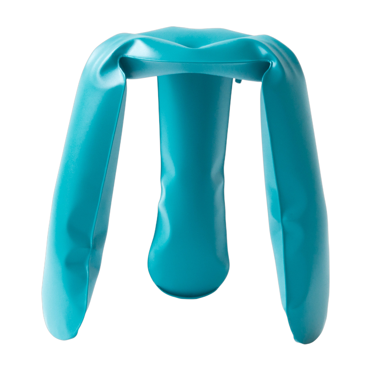 Wasserblauer Hocker aus Edelstahl Plopp mini - -. Zieta