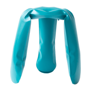 Tabouret en acier inox bleu d'eau Plopp mini - Zieta