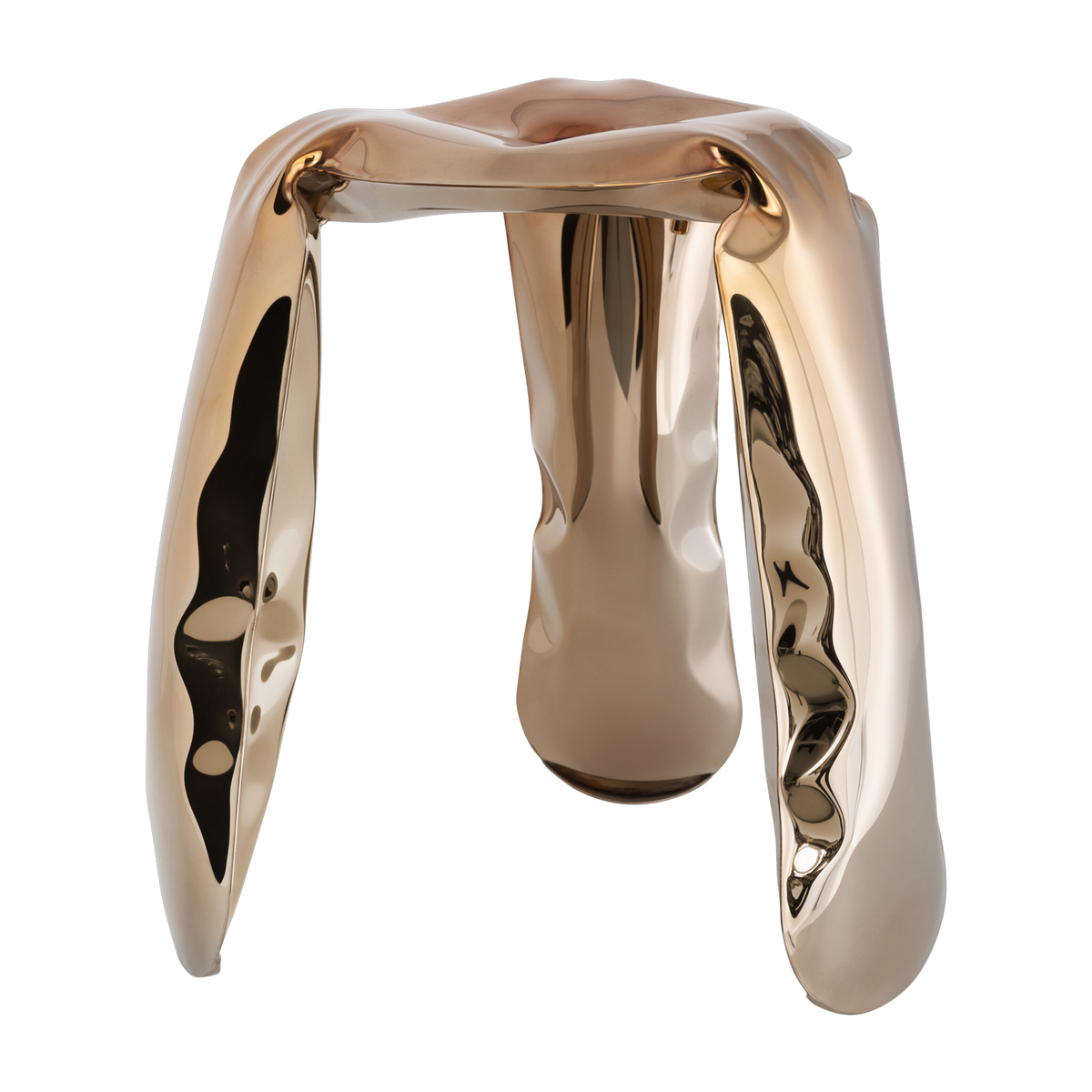 Golden stainless steel stool Plopp mini - Zieta