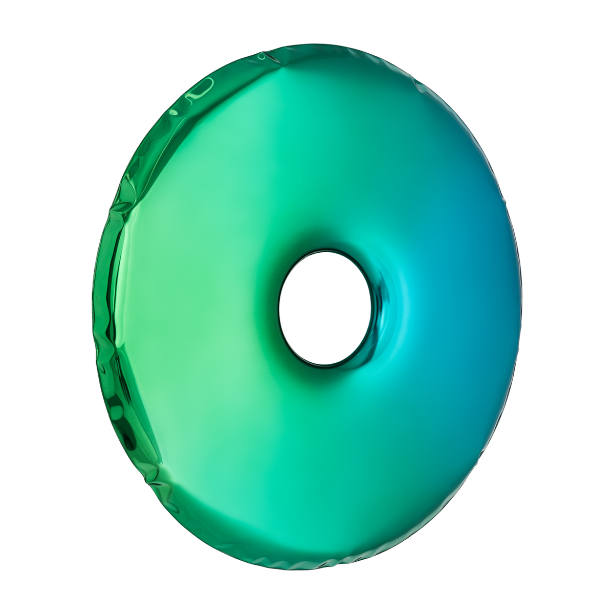 design Specchio in acciaio inossidabile verde smeraldo e blu zaffiro 95x6cm Rondo - Zieta