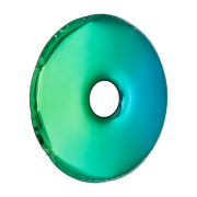 design Specchio in acciaio inossidabile verde smeraldo e blu zaffiro 95x6cm Rondo - Zieta