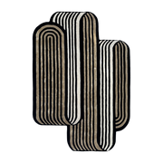 Black and white organic wool rug 200x290cm Cactus - Edito