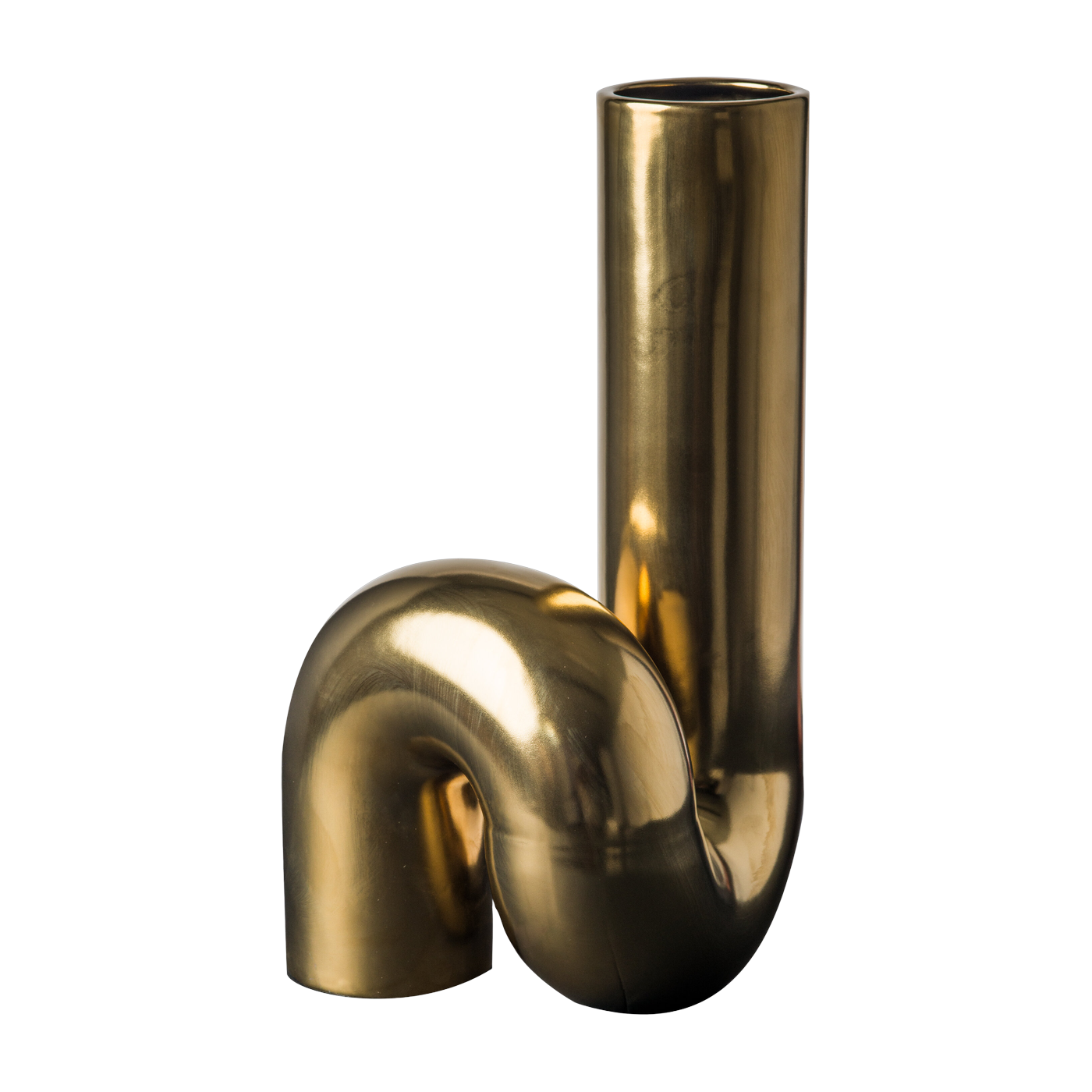 Vase in gold-glazed ceramic 37cm Yourtube - Pols Potten