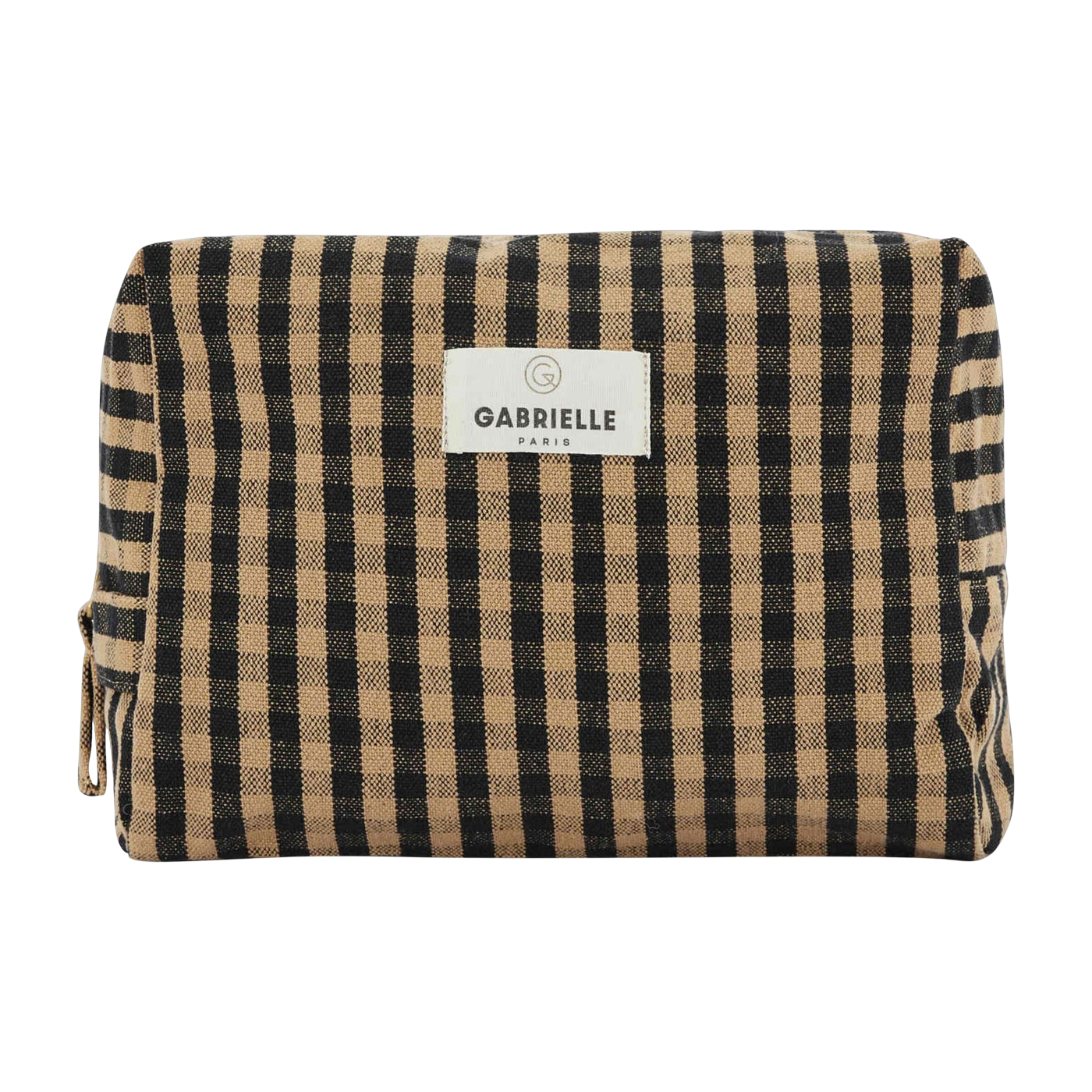 Trousse de toilette coton vichy café 15x22x10cm - Gabrielle paris