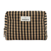 Kosmetiktasche aus Vichy-Baumwolle Kaffee 15x22x10cm -. Gabrielle paris