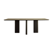 Rectangular Dining Table Stained Ash Black 200x100cm Joe - Gabrielle paris