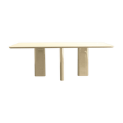 Rectangular dining table in ash and cream lacquer 180x100cm Joe - Gabrielle paris