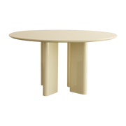 ronde Mesa de comedor en madera lacada crema 130x73cm Joe - Gabrielle paris