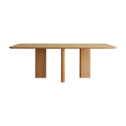 Rectangular dining table in ash veneer and natural solid wood 180x100cm Joe - Gabrielle paris