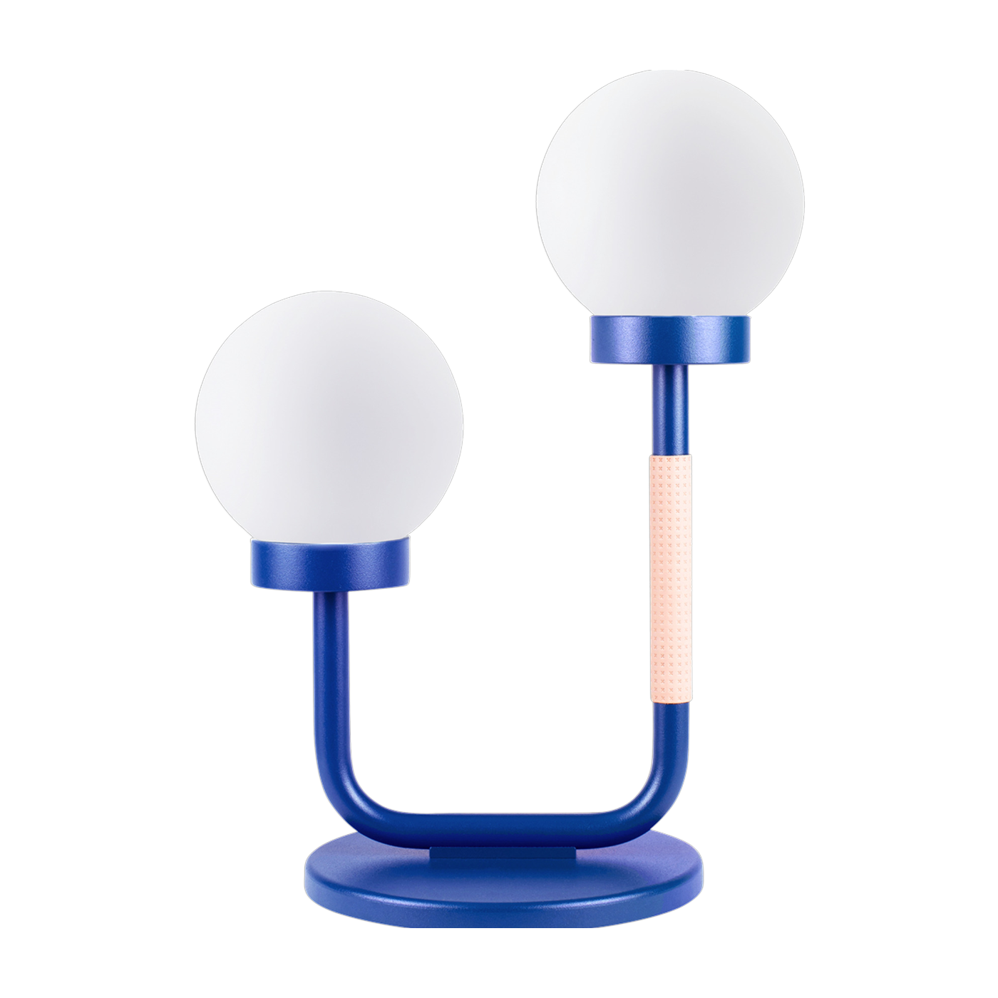 Lampe à poser en acier et cuir electric blue 35x47cm Little Darling - Swedish Ninja