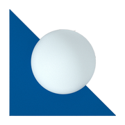 Aplique triangular en vidrio opalino y acero azul eléctrico 28cm Candy - Swedish Ninja