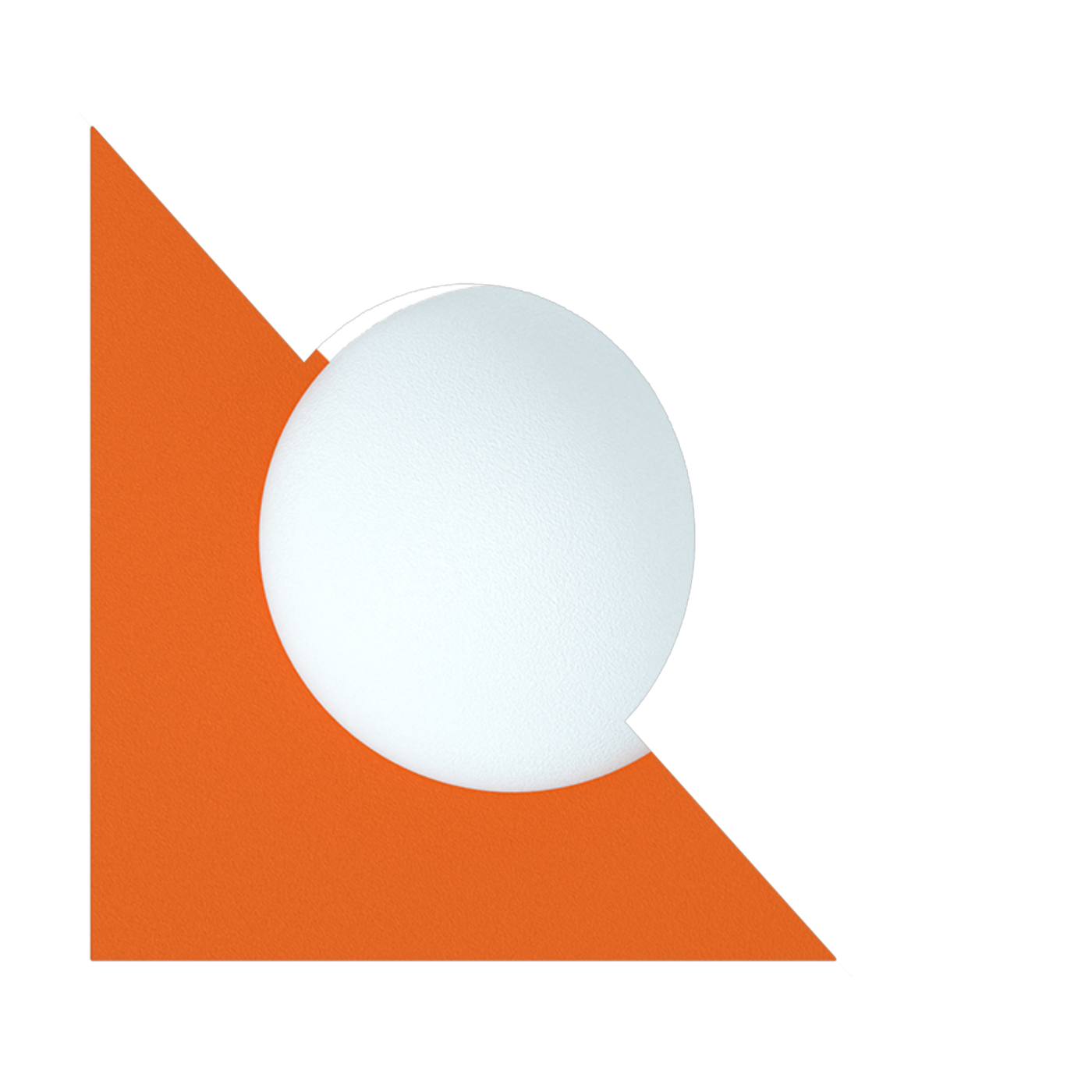 Applique murale triangulaire en verre opalin et acier zesty orange 28cm Candy - Swedish Ninja