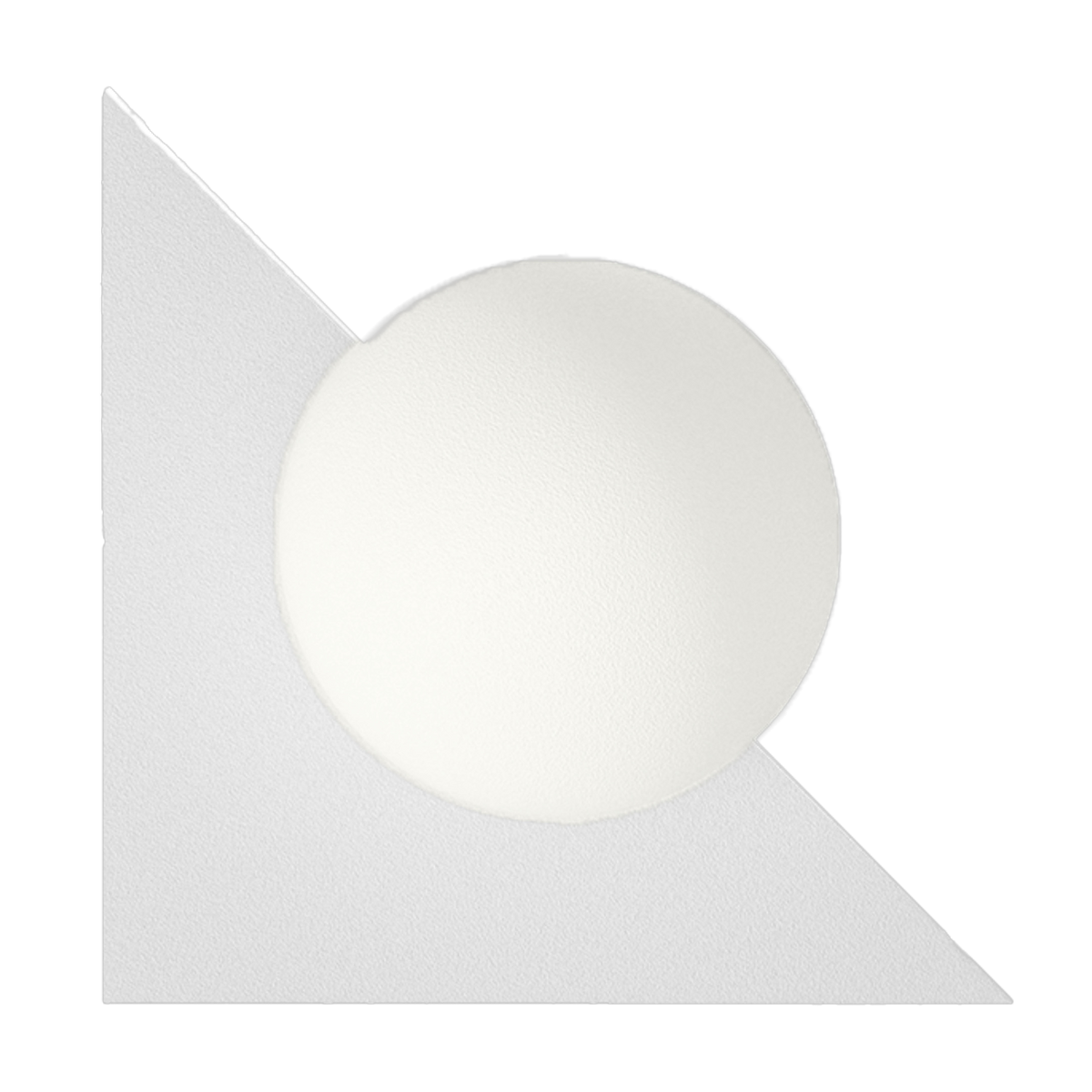 Applique triangolare in vetro opalino e acciaio bianco cotonandy 28cm Candy - Swedish Ninja