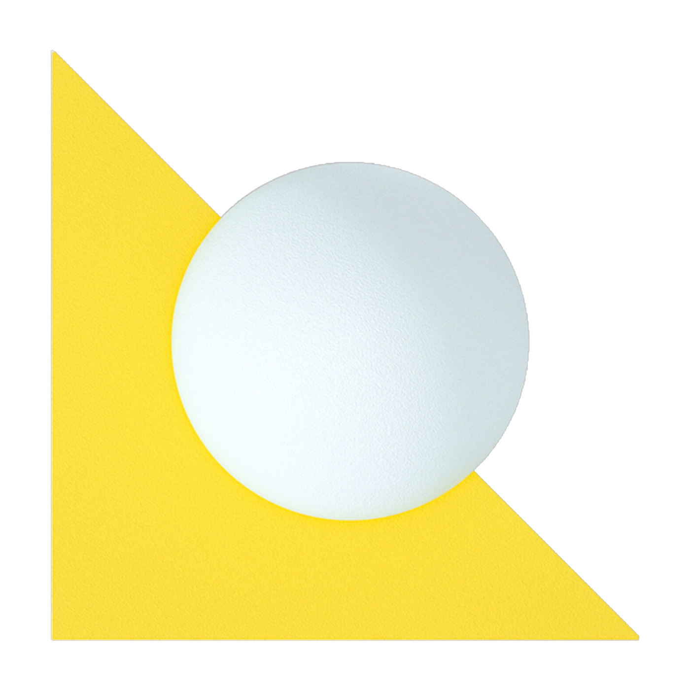 Applique murale triangulaire en verre opalin et acier sunshine yellow 28cm Candy - Swedish Ninja