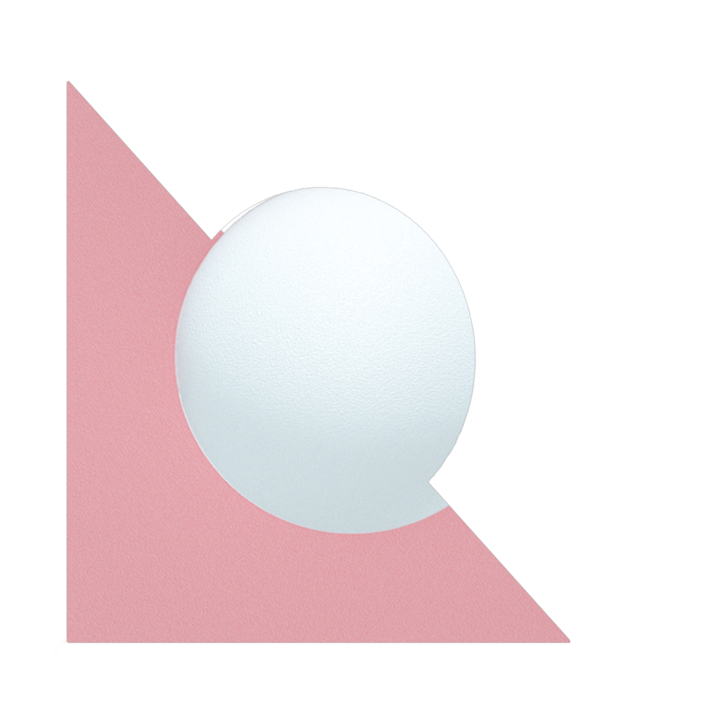 Applique murale triangulaire en verre opalin et acier bubblegum pink 28cm Candy - Swedish Ninja