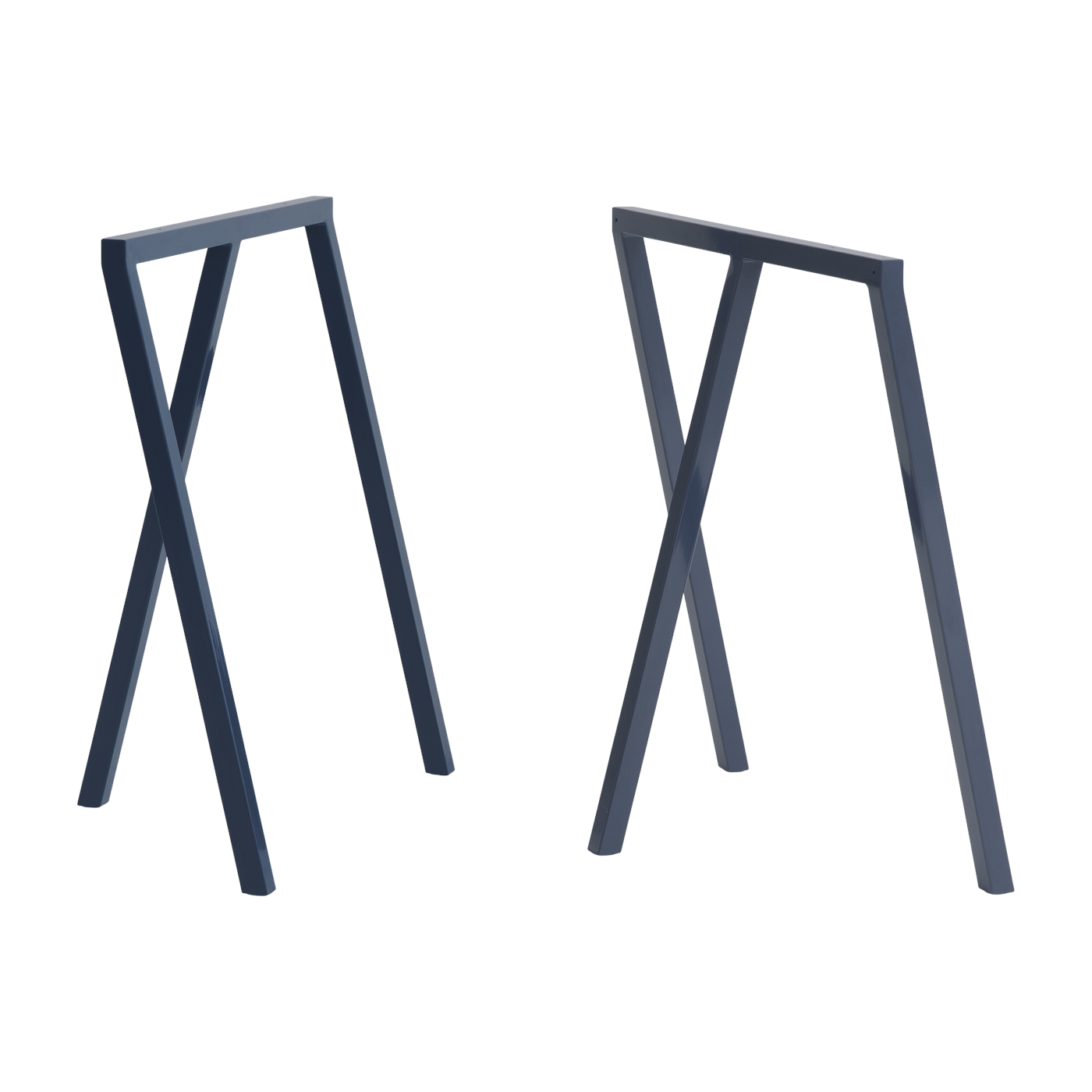 Set de 2 tréteaux en acier poudré bleu profond Loop Stand - HAY
