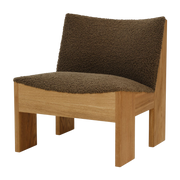 Sessel aus heller Eiche und braunem Bouclé-Textil Tenon -. New works