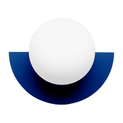 Applique murale en verre opalin et acier electric blue 37x30cm Circle 180 L - Swedish Ninja