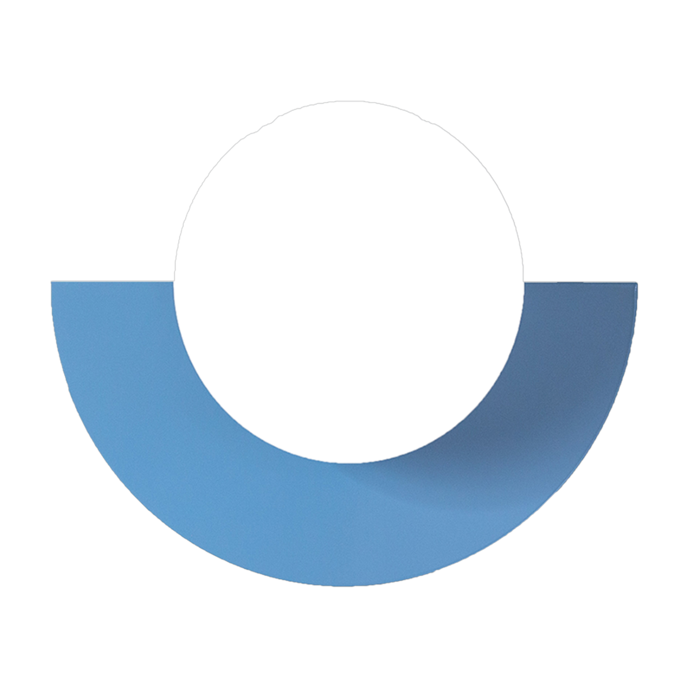 Applique murale en verre opalin et acier scandi blue 37x30cm Circle 180 L - Swedish Ninja
