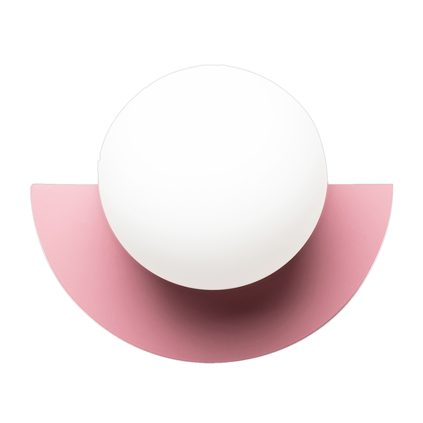 Applique murale en verre opalin et acier bubblegum pink 37x30cm Circle 180 L - Swedish Ninja