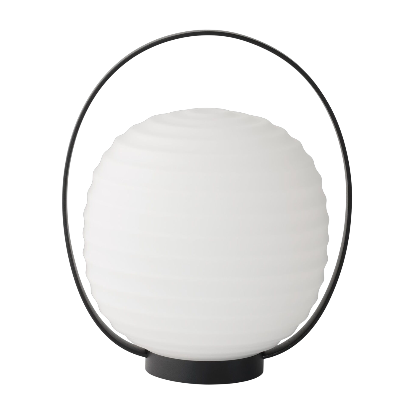 Portable lantern in steel and black opal glass - New works