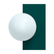 Rectangular wall sconce in opal glass and steel peacook green 22x28cm Candy - Swedish Ninja