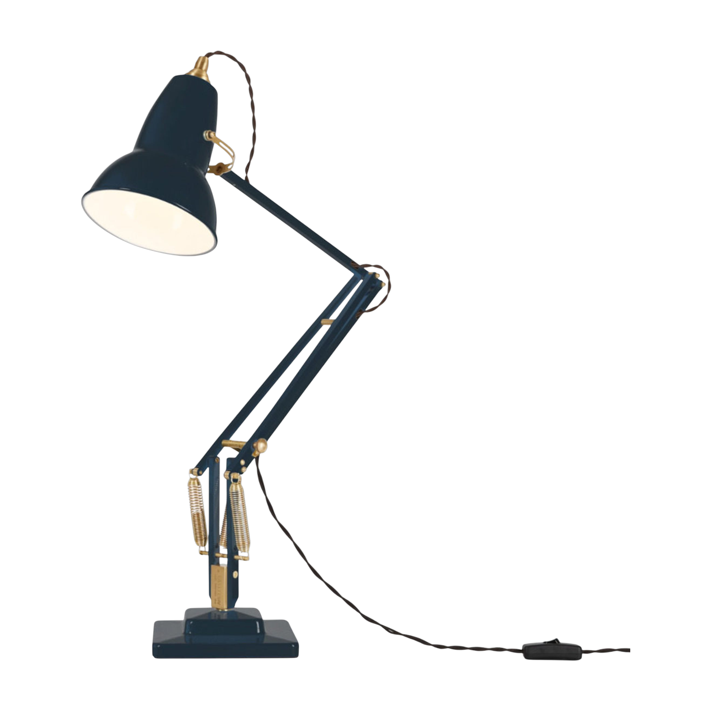 مصباح مكتب من الألومنيوم الأزرق الحبري والنهاية الذهبية 72x90 سم Original 1227 - Anglepoise