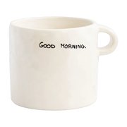 Mug en céramique blanc avec écriture Good Morning - Anna + Nina