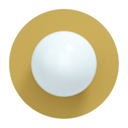 Circle Aplique de cristal opalino y acero ocre arenado 37x30cm 360 L - Swedish Ninja