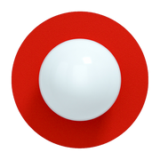Wandleuchte aus Opalglas und Stahl strawberry red 37x30cm Circle 360 L -. Swedish Ninja