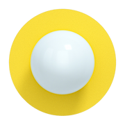 Circle Applique in vetro opalino e acciaio giallo sole 37x30cm 360 L - Swedish Ninja