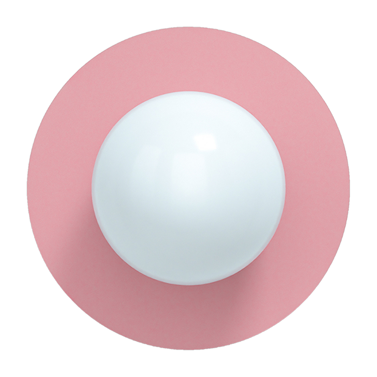 Applique murale en verre opalin et acier bubblegum pink 37x30cm Circle 360 L - Swedish Ninja