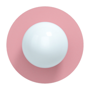 Applique murale en verre opalin et acier bubblegum pink 37x30cm Circle 360 L - Swedish Ninja