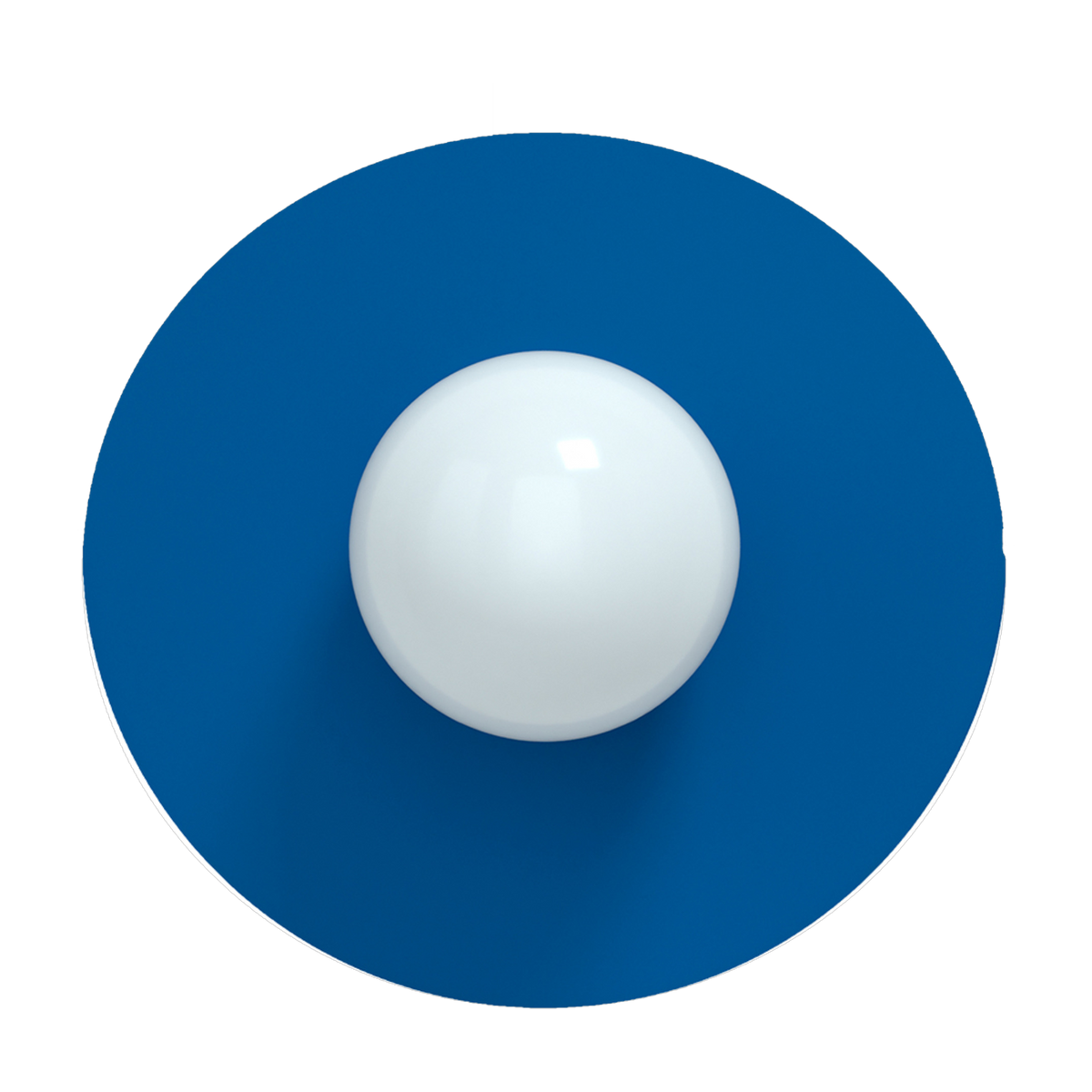 Applique murale en verre opalin et acier electric blue 37x22cm Circle 360 S - Swedish Ninja