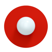 Wandleuchte aus Opalglas und Stahl strawberry red 37x22cm Circle 360 S - - Swedish Ninja