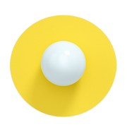 Circle Applique in vetro opalino e acciaio giallo sole 37x22cm 360 S - Swedish Ninja