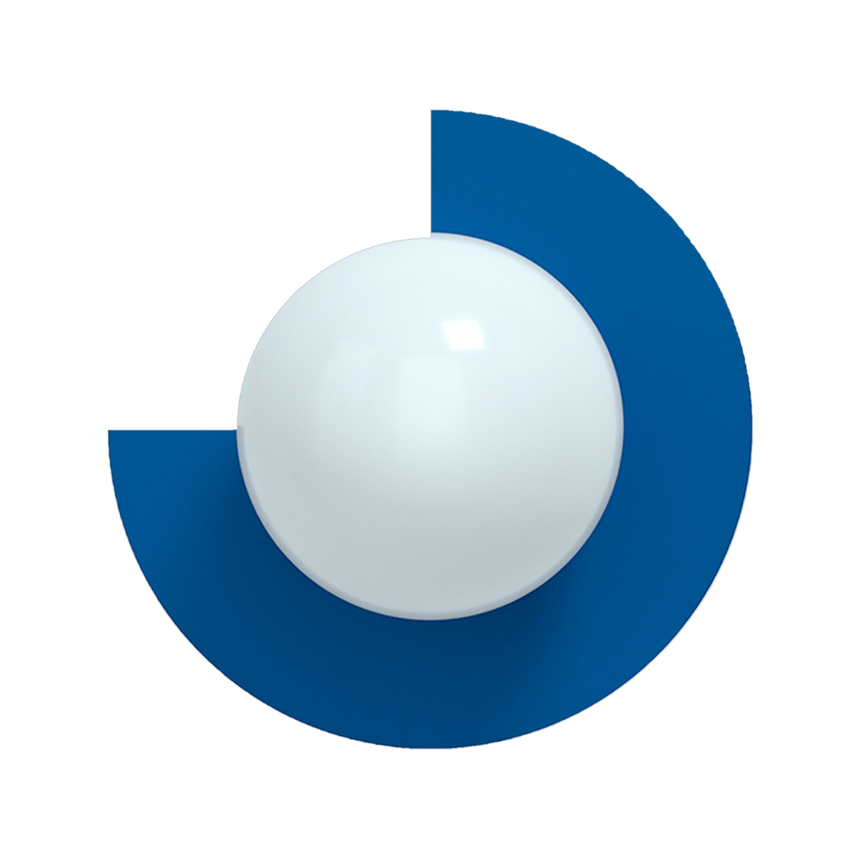 Applique murale en verre opalin et acier electric blue 37x30cm Circle 270 L - Swedish Ninja