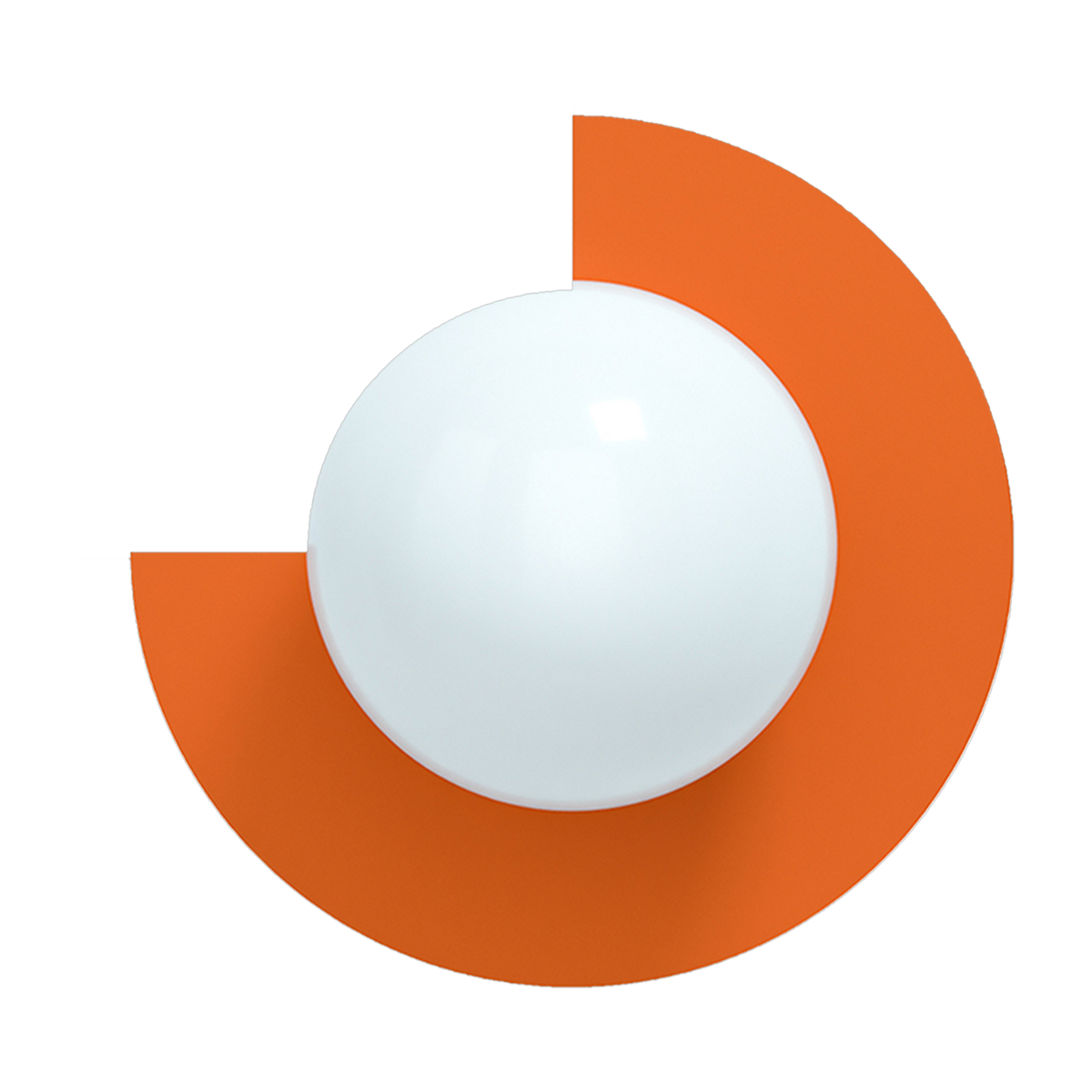 Applique murale en verre opalin et acier zesty orange 37x30cm Circle 270 L - Swedish Ninja