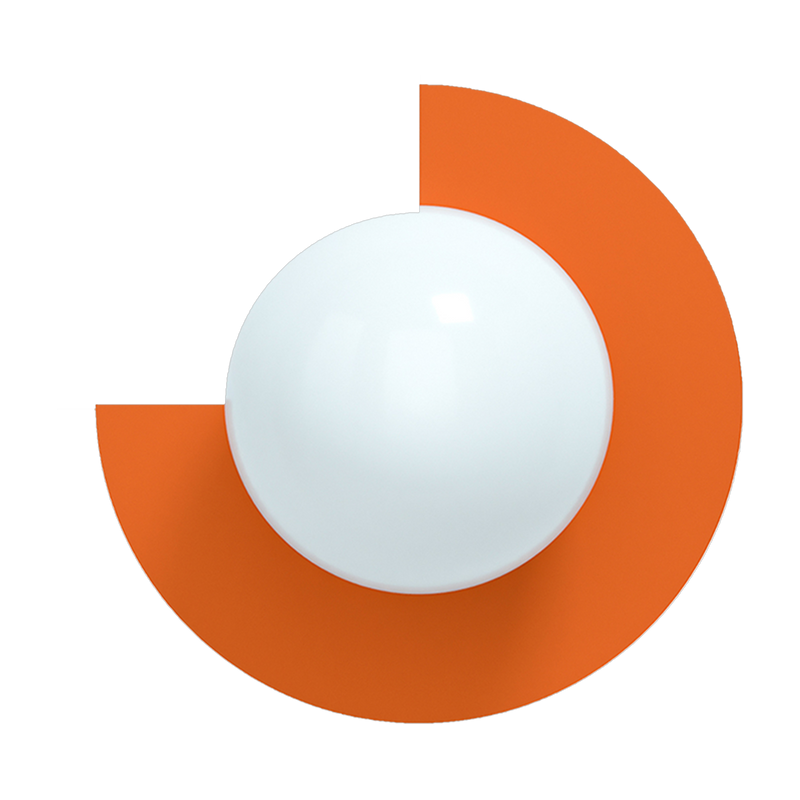 تطبيق جدار من الزجاج الأوبالين والفولاذ zesty orange 37x30 سم Circle 270 L - Swedish Ninja