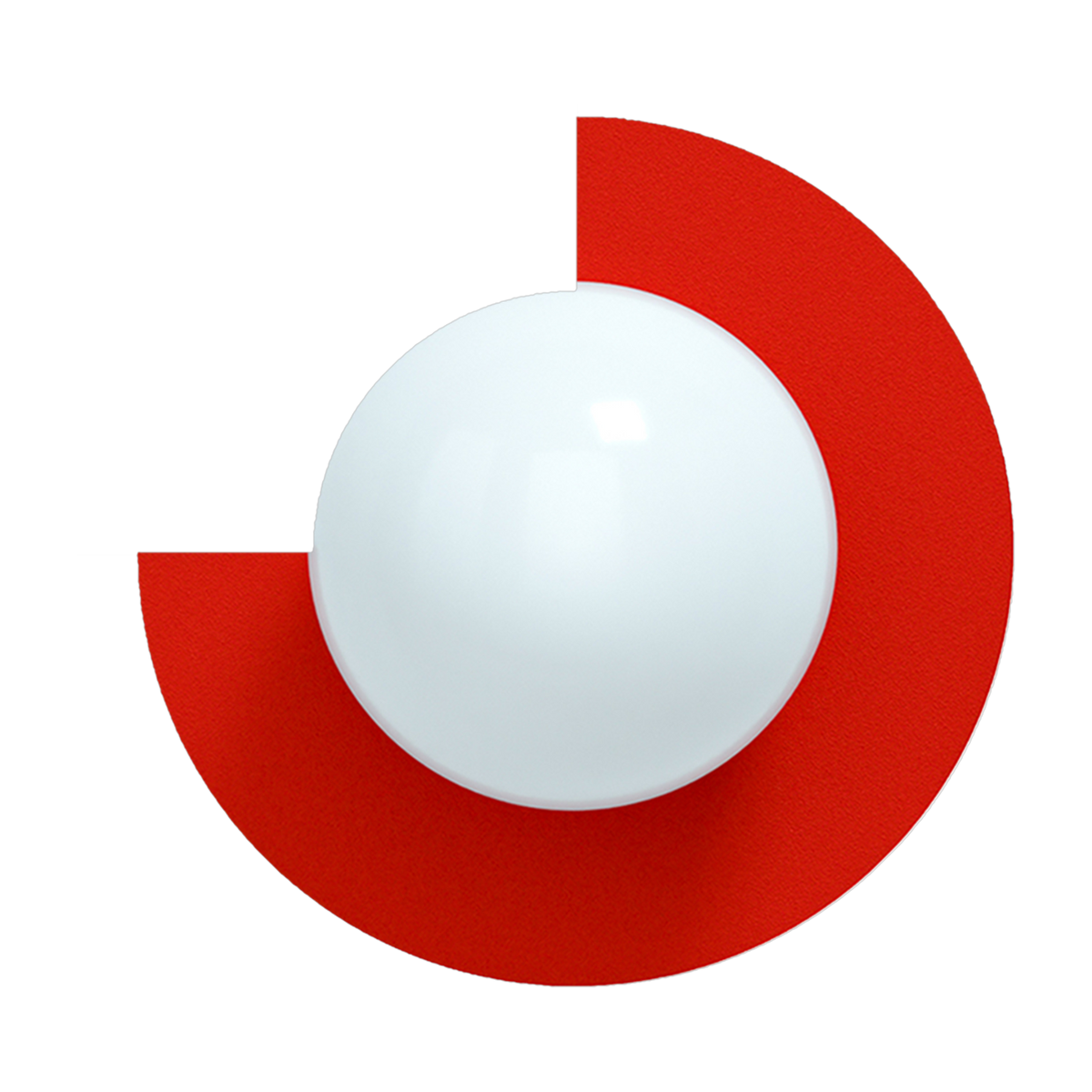 Applique murale en verre opalin et acier strawberry red 37x30cm Circle 270 L - Swedish Ninja