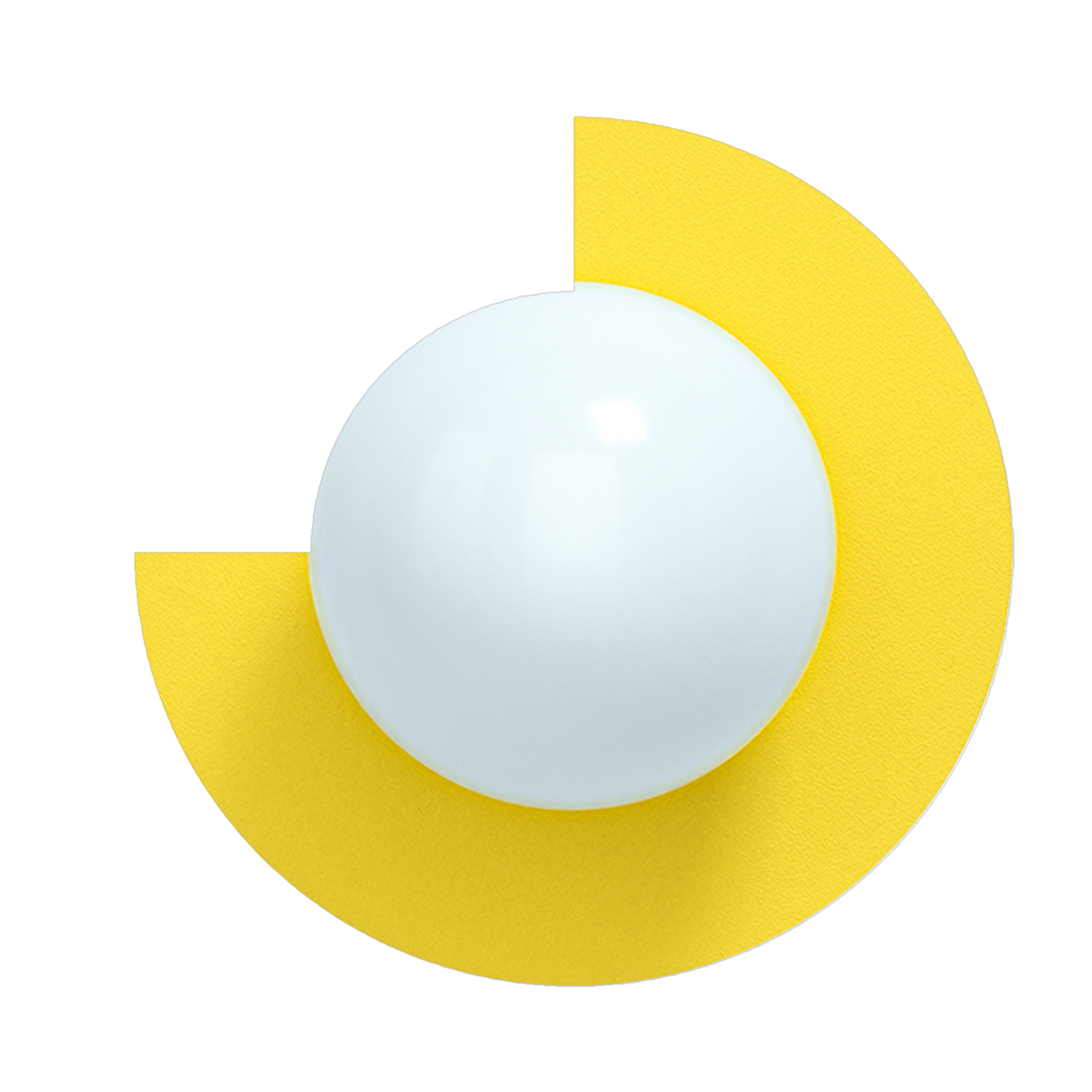 Applique murale en verre opalin et acier sunshine yellow 37x30cm Circle 270 L - Swedish Ninja